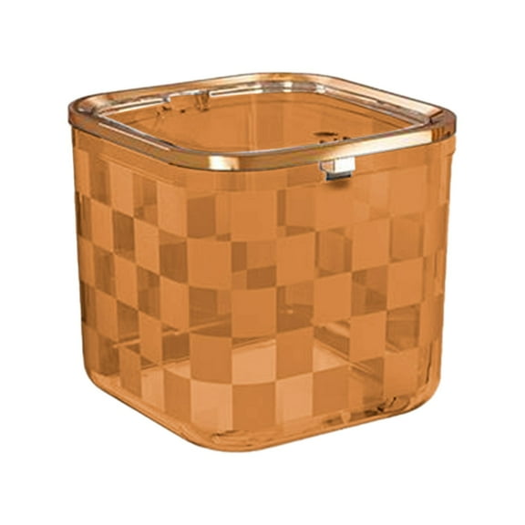 Elainilye Small Trash Can with Lid, 1 Gallon Mosaic Mini Trash Can, Waste Basket for Dormitory, Office, Plastic Trash Can for Living Room, Bathroom, Orange