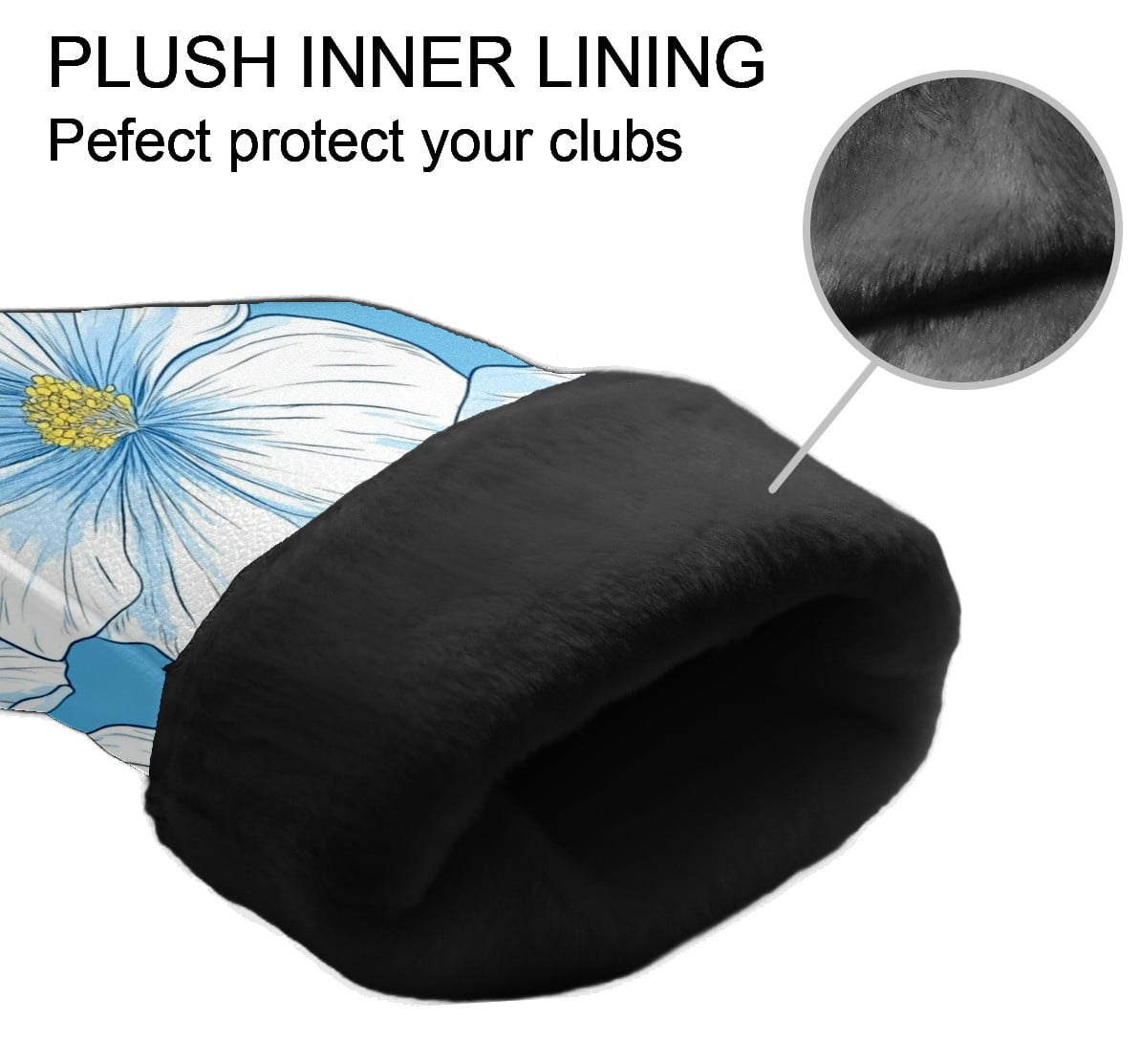 Golf Club Covers PU Leather Waterproof Head Covers for Fairway Woods Hybrids White Lily Unisex Fits Most Brands