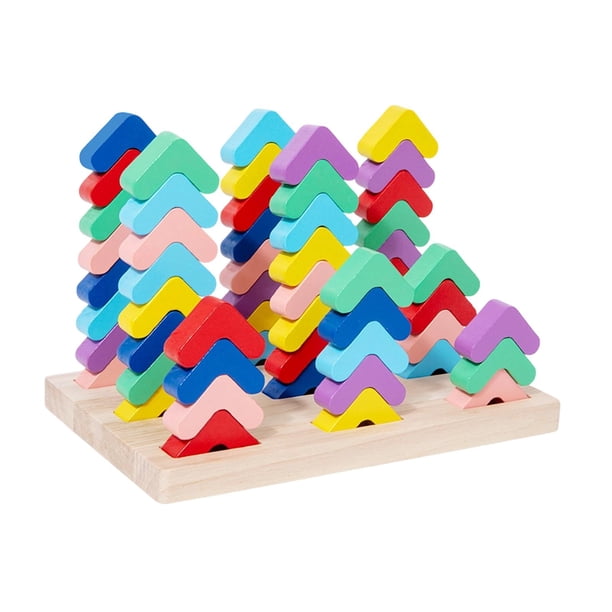 Juguete de madera para apilar y clasificar colores, para desarrollar motricidad fina, juego de combinación de colores, juguetes de madera para