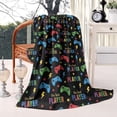 thumbnail image 2 of Multicolor Controllers Games Icons Black Pattern Blanket,Comfortable Soft Lamb Wool Throw Blanket,All Season,Warm Lightweight Blankets for Sofa Bed Couch Living Room Chair,60"x80", 2 of 4