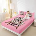 thumbnail image 3 of Manfei Gothic Spider Web Print Halloween King Sheets,Cute Cartoon Bat Bedding,4 Pieces,1 Flat Sheet,1 Fitted Sheet and 2 Pillowcases, 3 of 6