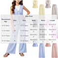 thumbnail image 3 of Girls Summer Outfits Striped Sleeveless Tie Front Peplum Top & Casual Wide Leg Pants 2 Piece Cute Matching Clothes Set Yellow 15-16 Years, 3 of 9
