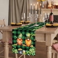 thumbnail image 2 of Table Runners 70 Inches Long Dress Scarves, St. Patrick's Day Farmhouse Coffee/Dining/Kitchen Table Decor, Holiday Table Runner, Cute Gnomes Lucky Shamrocks Green Black Plaid 13x70 Inch, 2 of 9