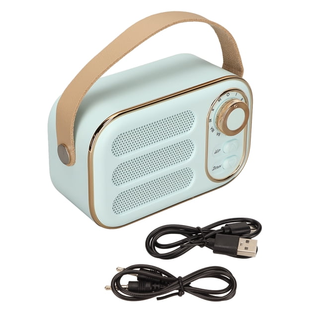 Bluetooth Speaker Stereo HiFi Sound USB Charging Retro Portable Wireless Speaker for Home Travel Blue