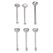 Body Jewelry Womens 22G Pastel Multicolor Crystal Stud Nose Rings, 6 Pack