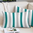 thumbnail image 3 of Bronze Grey Stripe Pillow Covers 20x30 Inch Queen Size, Modern Farmhouse Vertical Striped Decorative Pillowcase with Zipper, Microfiber Breathable Pillowcases for Sofa Bed Living Room, 3 of 9