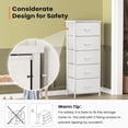 thumbnail image 5 of Pellebant White 5-Drawer Dresser Household Vertical Storage Tower Chest, 5 of 9