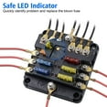 thumbnail image 3 of Fuse Box with Negative Bus, 6 Way Blade Fuse Holder Block with LED Indicator for 12V Boat Car Automotive Truck Marine, 3 of 5