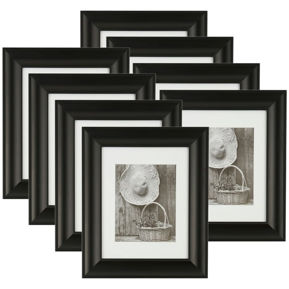 Studio Decor Black 8" x 10" Frame with Mat, Gallery, 8 Pack