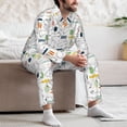thumbnail image 7 of Yiaed Easter Rabbit Print Men’s Pajamas Set - Long Sleeve Button Down Sleep Shirt and Pajama Bottoms Sleepwear Set Mens Pjs Sets Men's Pajama Bottoms-Medium, 7 of 7