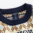 thumbnail image 5 of Staki Baby Boden Sweater Boys Crewneck Long Sleeve Textured Ribbed Edge Pullover Sweaters Knitted Sweater (Navy Blue,2-3 Years), 5 of 7
