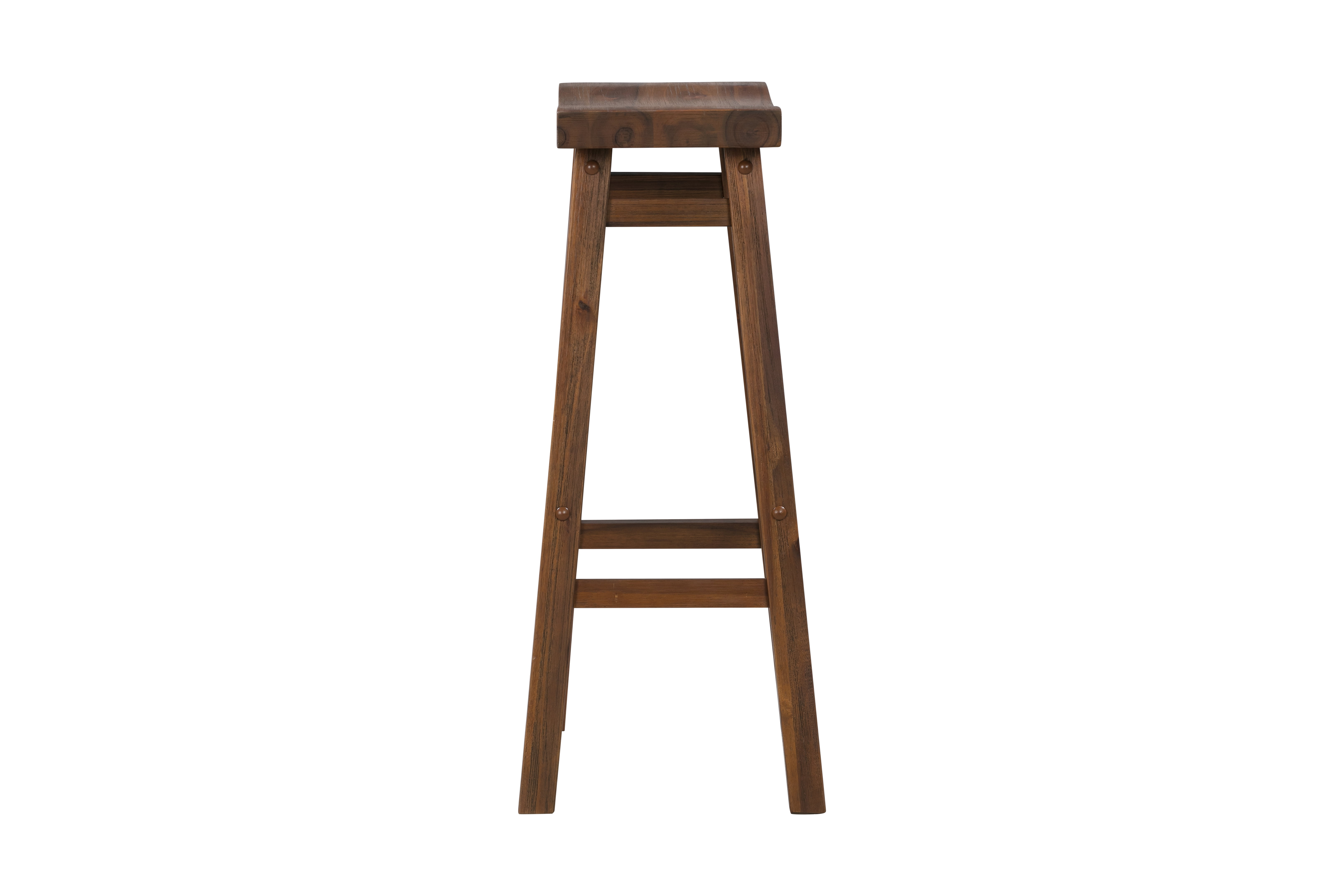 Boraam Sonoma Bar Height Backless Wood Kitchen Saddle Barstool - Chestnut Wire-Brush - Set of 2