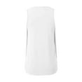 thumbnail image 4 of MIXUE Boho Tops For Women Summer Solid Color Round Neck Sleeveless Elastic Yoga Sports Vest Pullover Shirts For Women T Shirts Daily-Wear,White,XL, 4 of 8