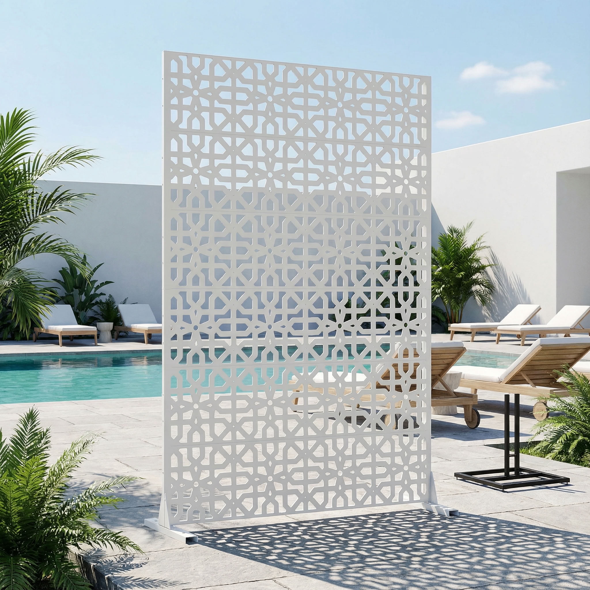 MAYEERTY 6 Panels Outdoor Privacy Screen, Metal Decorative Privacy Fence, Privacy Panel for Patio, Balcony, Backyard, Garden