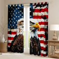 thumbnail image 2 of Manfei Wild Bald Eagle Blackout Curtains,Vintage American Flag Curtains Pack of 2 (42x84 Each),Brown Red, 2 of 7