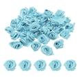 thumbnail image 1 of Unique Bargains Mini Satin Ribbon Roses Tiny Fabric Flowers Embellishments Rosettes Applique Light Blue 50 Pcs, 1 of 5