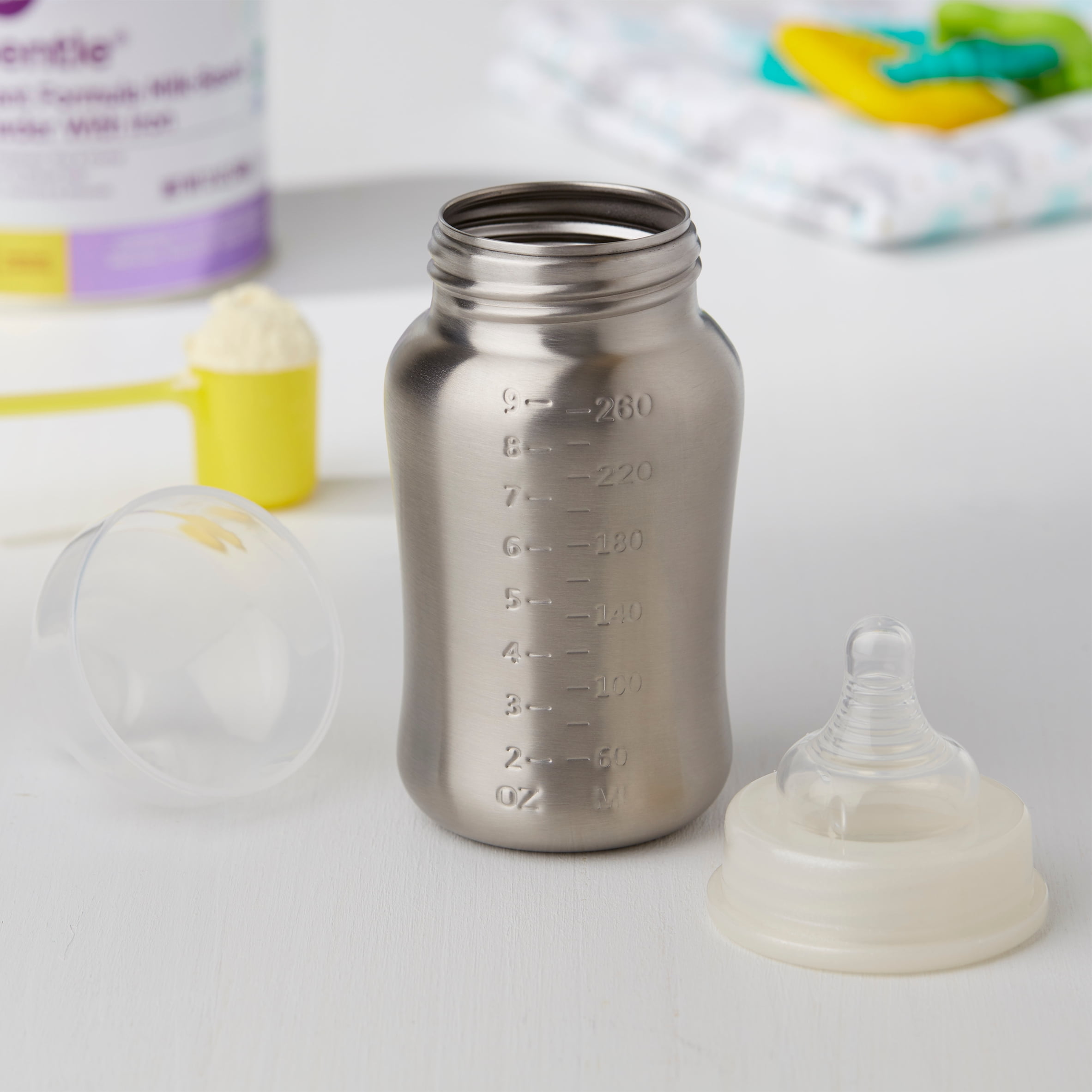 eco baba Baby Bottle, Stainless Steel, BPA Free, 12 oz