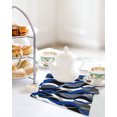 thumbnail image 4 of Blue Black Stripes Kitchen Dish Towels for Drying Dishes Set of 2, Modern Abstract Ombre Grey White Lines Waffle Weave Microfiber Hand Tea Bathroom Towels Quick Dry & Absorbent Towel 12x12, 4 of 7