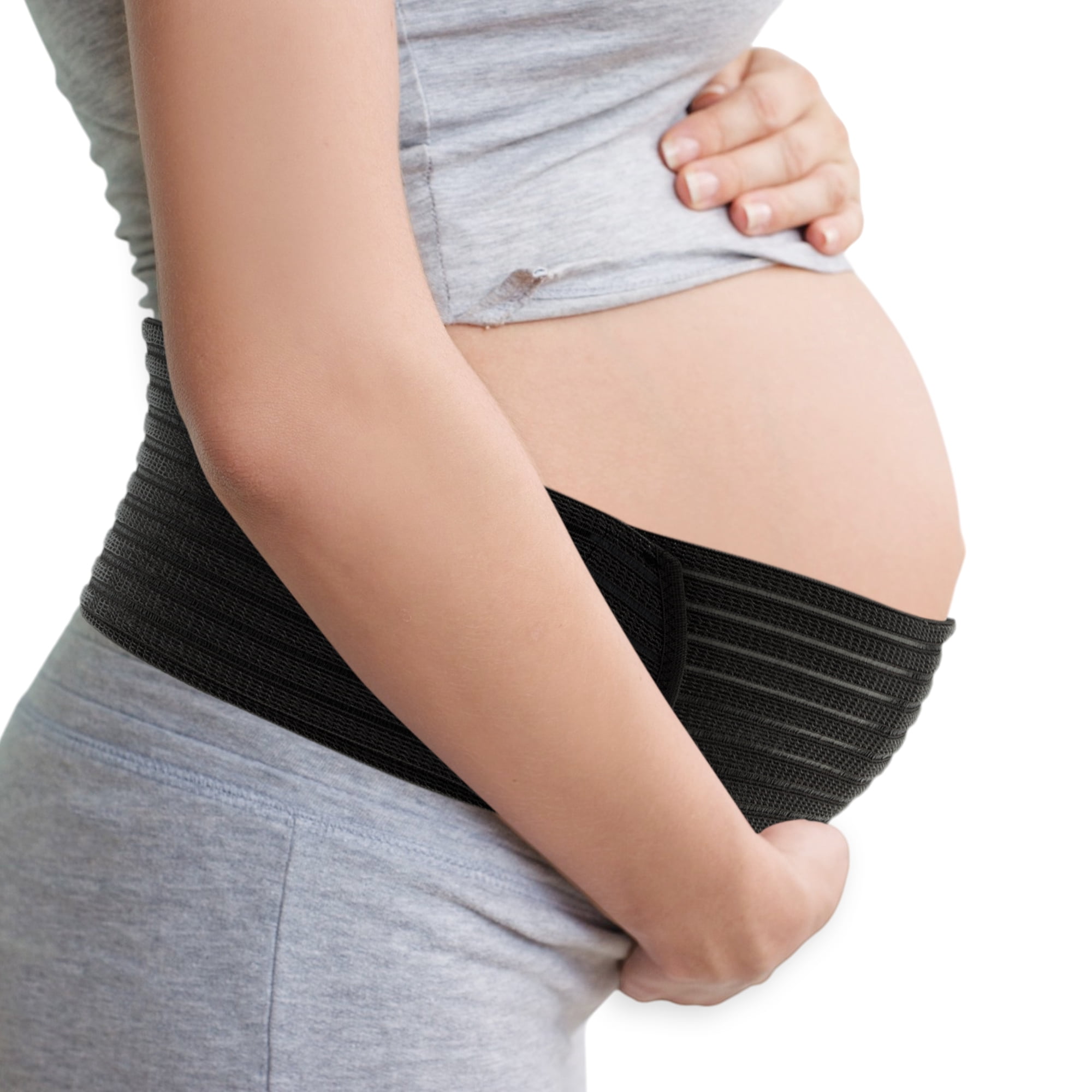 Pregnancy Belly Band Maternity Support Belly Bands for Pregnant Women Breathable Ergonomic Adjustable Belly Support Bands Medium Black