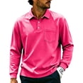 thumbnail image 2 of LWavelet Men's Long Sleeve Polo Shirts with Chest Pocket Relaxed Fit Breathable Business Casual Golf Shirts for Men, 2 of 7