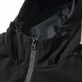 thumbnail image 5 of Men's Hooded Jacket Nylon Blend Half Zip Pullover Relaxed Fit Lightweight Casual Coat for Everyday Travel Hiking Camping Work Layering | Zenithor,Black XL, 5 of 8