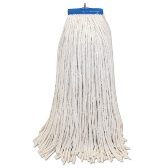 Boardwalk BWKCM22024 24 oz Cotton Fiber Lie-Flat & Mop Head, White - 12 Per Carton