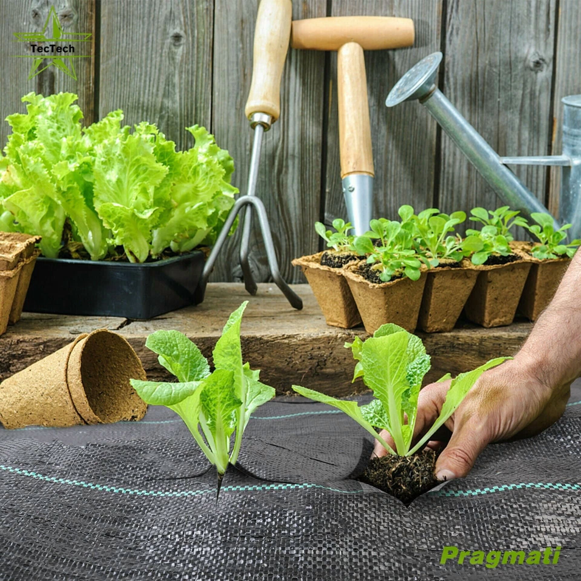 PURELY- 4×16Ft Weed Barrier Garden Landscape Fabric Woven Ground Cover 3.2Oz