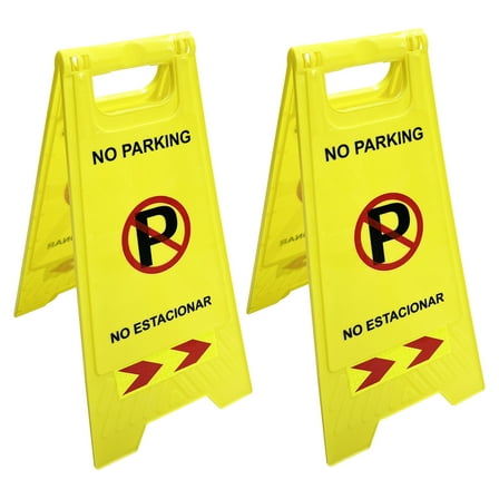 2-Pack No Parking A-Frame Floor Signs, Outdoor, 24x12 Inches