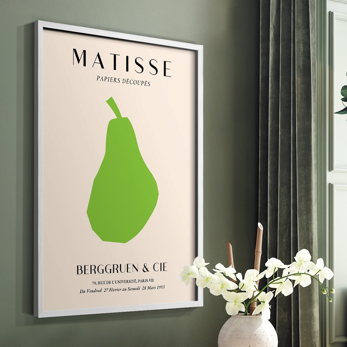 Matisse CLXXII Framed Print in White Solid Wood 16 x 20 Framed Print