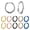10mm, variant on 6 Pairs 8mm Stainless Steel Hoop Earrings Set 14K Gold Plated Small Earrings Set for Women Men