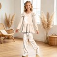 thumbnail image 2 of Kogui Girls Long Sleeve Blouse and Pants Set Floral 2pc Outfit Clothes for Teen Girls Fall Winter 3T 4T, 2 of 6