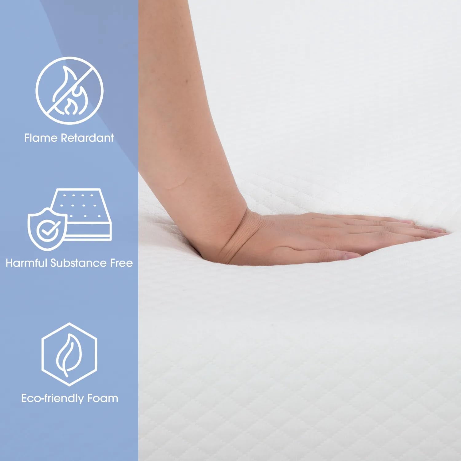 BIQWBIC Uptown; Urban Adult 6 Inch Gel Memory Foam Mattress Queen with Removable Washable Cover