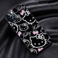 thumbnail image 1 of Funda de silicona negra para iPhone, carcasa bonita y fresca de Hello Kitty Cat para modelos 11, 12, 13, 14 Pro Max, Mini, XS, XR, X, 8, 7, 6S, 6, 5, 5S Plus zhangmengya LED, 1 of 2