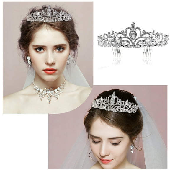 IMIKEYA Silver Tiara Crown Tiara Headband Rhinestone 1Pack