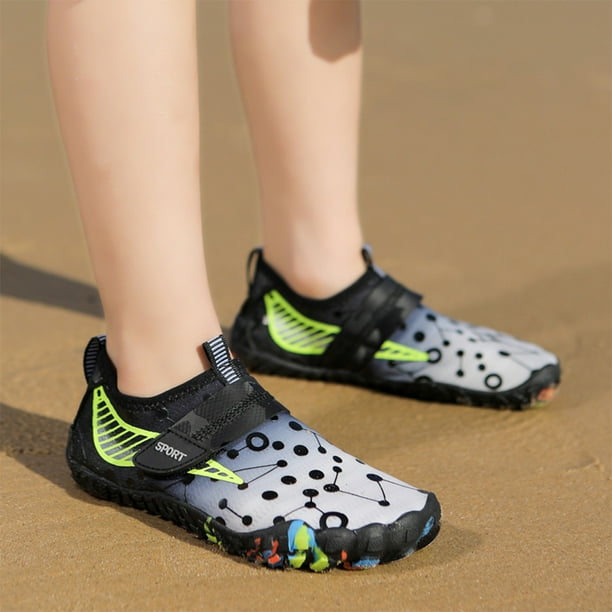 Zapatos de agua Beach Aqua Shoes Barefoot Wading Sneakers Outdoor Shoes 30 Black Grey Walmart en linea