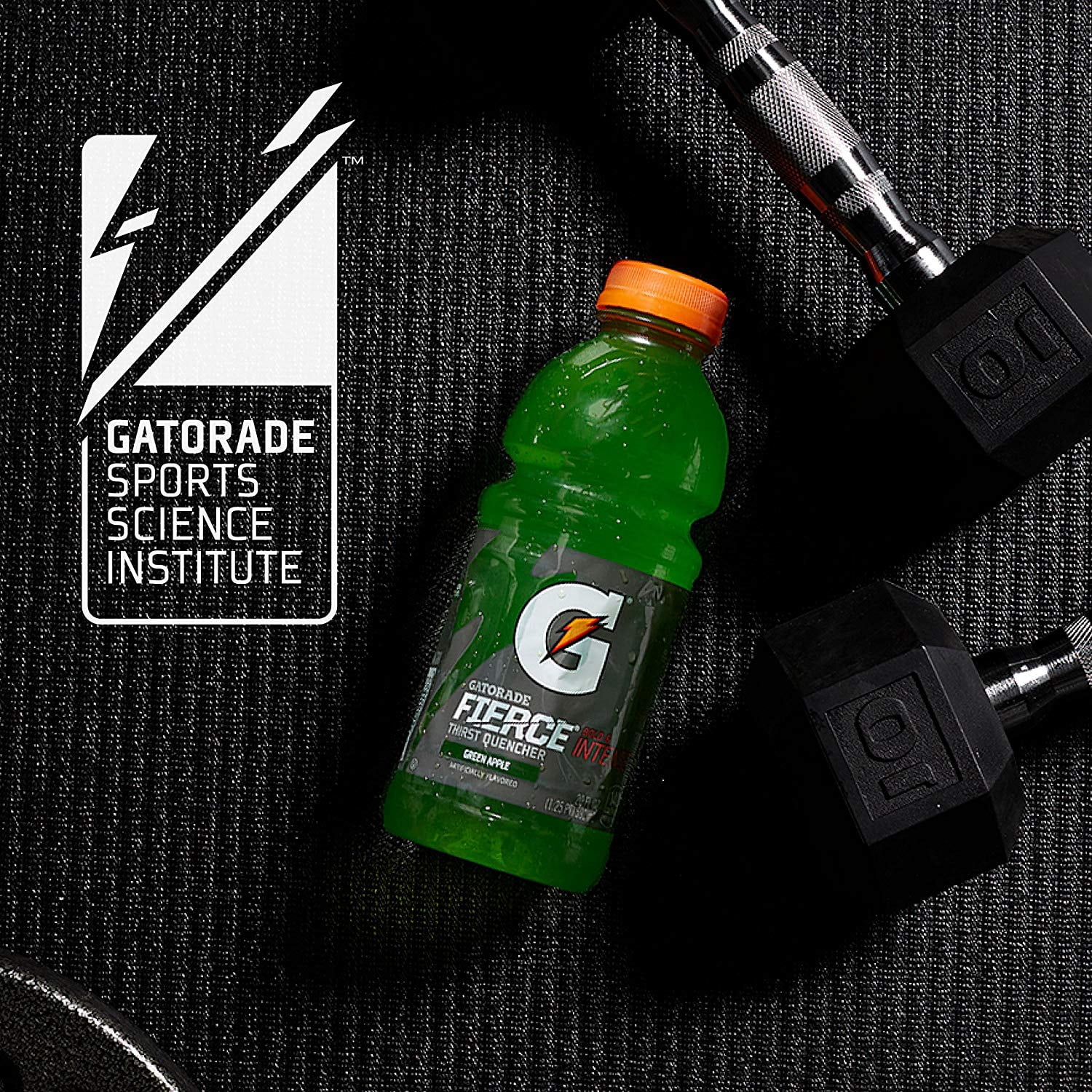 Gatorade Fierce Thirst Quencher Green Apple Sports Drink, 20 fl oz, 12 Count Bottles