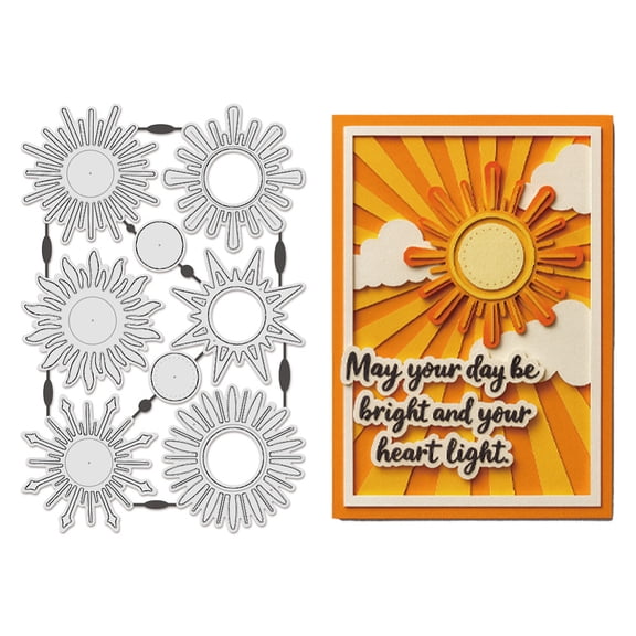 8Pcs Sun Metal Die Cut for Card Making 3D Die Cut Flower Leaves Embossing Stencils Template for DIY Photo Album Card Craft Scrapbooking Decoration