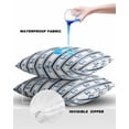 thumbnail image 4 of Pack of 2 Outdoor Pillow Covers, Summer Ocean Blue Anchor White Stripes Waterproof Square Throw Pillowcase Cushion Decorative Pillow Covers for Couch Patio Tent, 24x24 in, 4 of 6