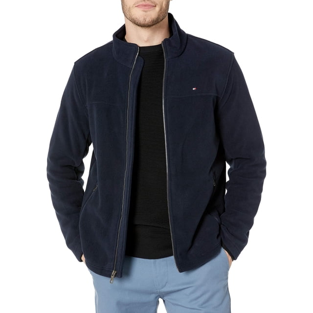 Tommy Hilfiger - chamarra de forro polar clásica con cierre frontal para hombre, marino, 3X-Large