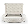 thumbnail image 4 of Upholstered King Round Storage Bed in Cream Color, 4 of 5