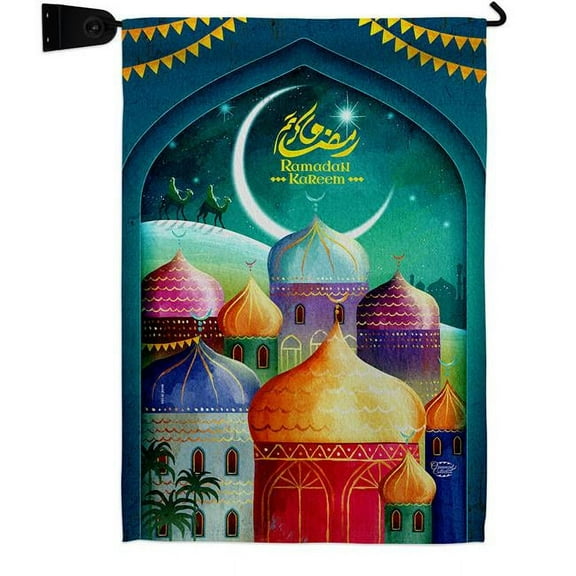 Ornament Collection GS190171-P3-04 Happy Ramadan Kareem Religious 13 x 18.5. in. Double-Sided Decorative Vertical House Garden Flag Set for Decoration Banner Yard Gift