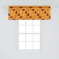 thumbnail image 2 of Ambesonne Ghost Window Valance, Cat Hat Bat Leaves Pumpkin, 54" X 18", Orange Black Pale Yellow, 2 of 3