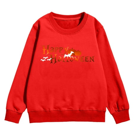 

Hoodies For Teen Girls Girls Sweatshirt Autumn And Winter Children S Warm Top Cozy Letter Pumpkin Bat Pattern Festive Daily Wear Cute Hoodies For Teen Girls(Size:3-4 Years)