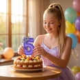 thumbnail image 6 of Birthday Number Candle, Glitter Purple Crown Design, 1 Piece, for Birthday Party Cake Decoration, 6 of 6