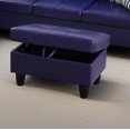 thumbnail image 5 of 28.5 in. W Dark Blue Violet Faux Leather Rectangle Ottoman with Storage, 5 of 6