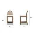 thumbnail image 4 of Panama 26.5" Curved Back Cane Rattan Set of 2 Counter Height Bar Stools in Ivory White Boucle, 4 of 9