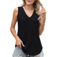 thumbnail image 2 of Tank Tops for Women Summer V Neck T Shirts Sleeveless Basic Tee Loose Fit 2025 Fashion Black L, 2 of 9