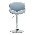 thumbnail image 6 of Simpli Home Marana Bentwood Bar Stool in Denim Blue Linen Look Fabric, 6 of 8