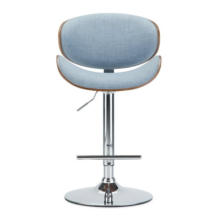 Simpli Home - Marana Bentwood Adjustable Height Gas Lift Bar Stool - Denim Blue