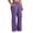 #06 Purple 【Mix, Match & Rotate: Stock Up on Daily Colors】, variant on Women's Plus Size Yoga Long Pants, Elastic Waist Side Seam Pockets, Solid Color Side Split Hem for Gym Sports Active Daily | TruHer,Black L